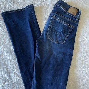 American Eagle dark wash bootcut jeans. Size 00 Long